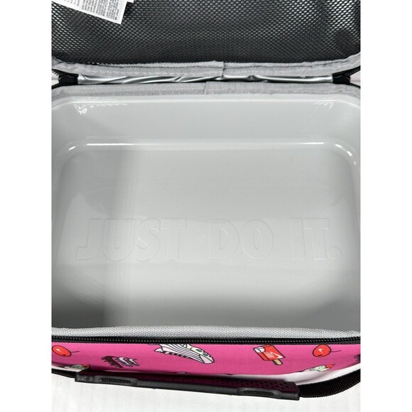 Nike Swoosh Hard Shell Lunch Box 4L Pink Ice Cream Insulated School Bag NEW - Picture 4 of 7